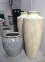 Glazed pots and urns
